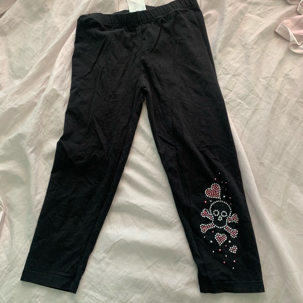 little girls skull leggings